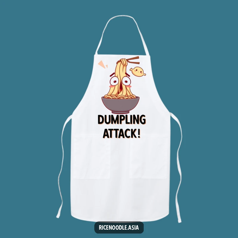 Funny Noodle Surprise Apron: Playful Wide-Eyed Chef's Wear