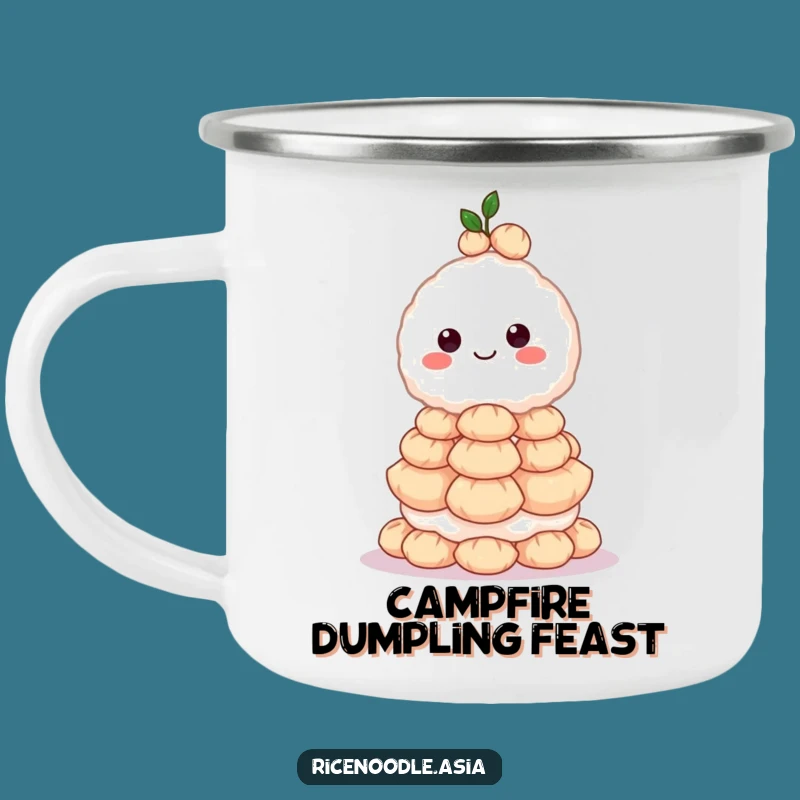 Funny Rice Ball Camping Mug: Dumpling Acrobat for Outdoor Feasts
