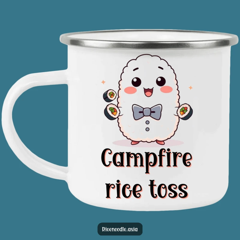 Funny Sushi Rice Camping Mug - Outdoor Cute Foodie Gift