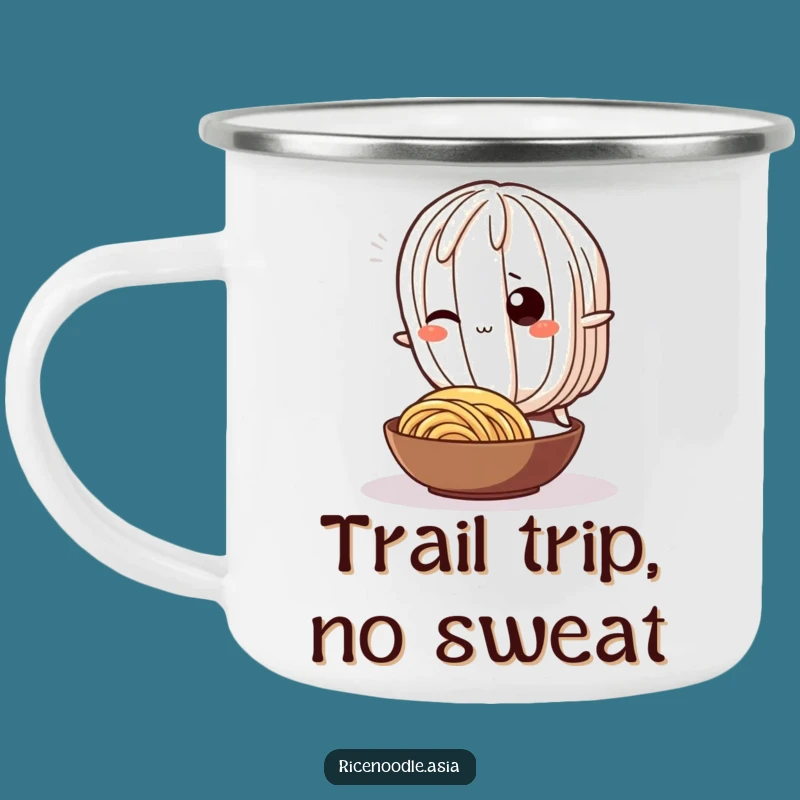 Funny Noodle Trip Camping Mug: Durable Wiggling Rice Character Cup