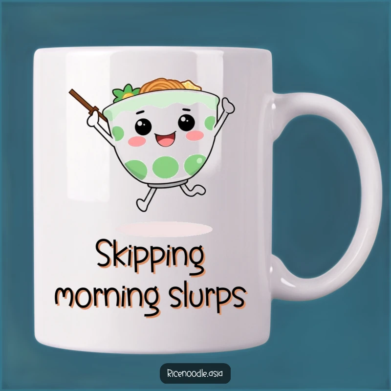 Funny Ramen Skip Mug: Joyful Character Gift for Noodle Lovers