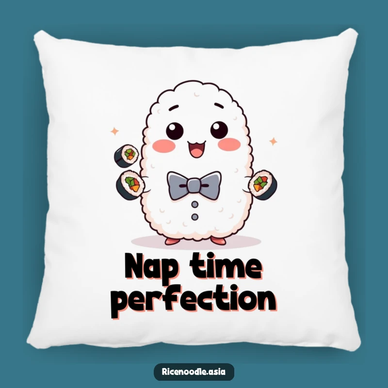 Funny Rice Ball Pillow - Cozy Cute Food Accent Pillow Gift