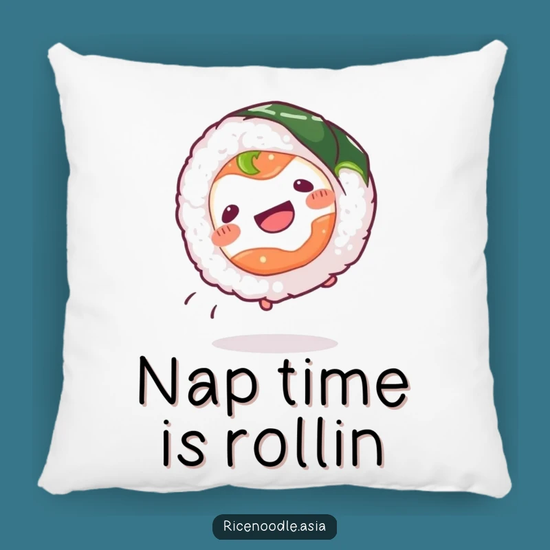 Funny Sushi Roll Pillow: Cozy Cartwheeling Character, Perfect Funny Gift