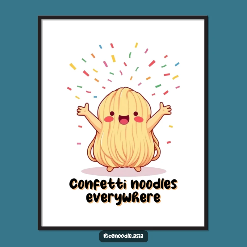 Funny Noodle Bundle Digital Art: Whimsical Confetti Decor for Instant Joy