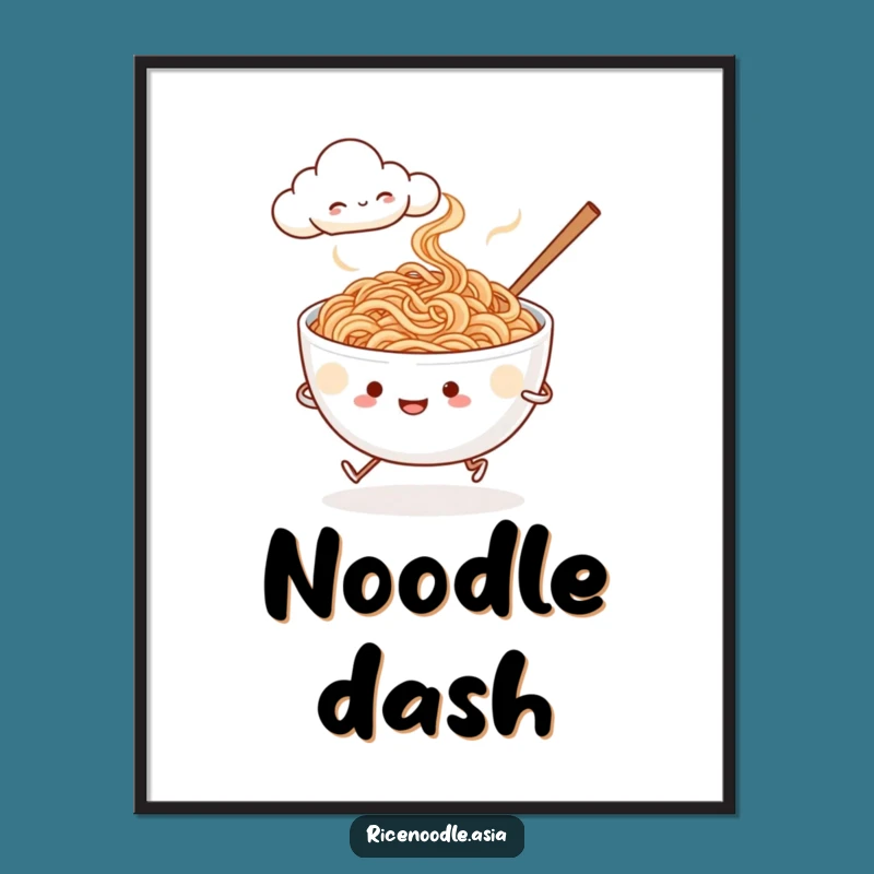 Funny Noodle Jogger Digital Art - Whimsical Foodie Print