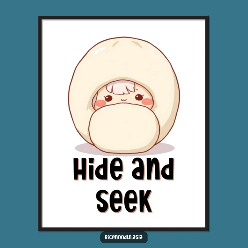Funny Shy Rice Noodle Digital Art - Cute Printable Noodle Decor