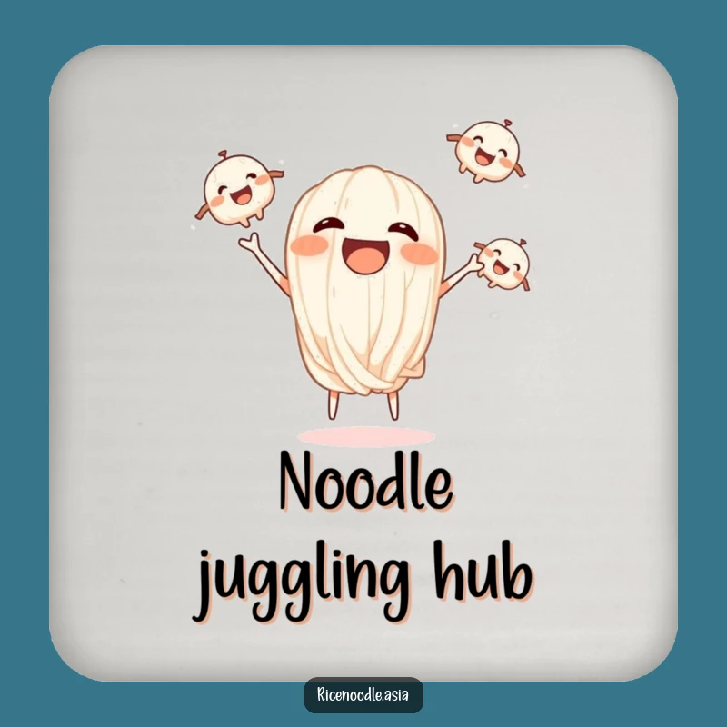 Funny Juggling Noodles Coaster - Noodle Lover Drink Decor