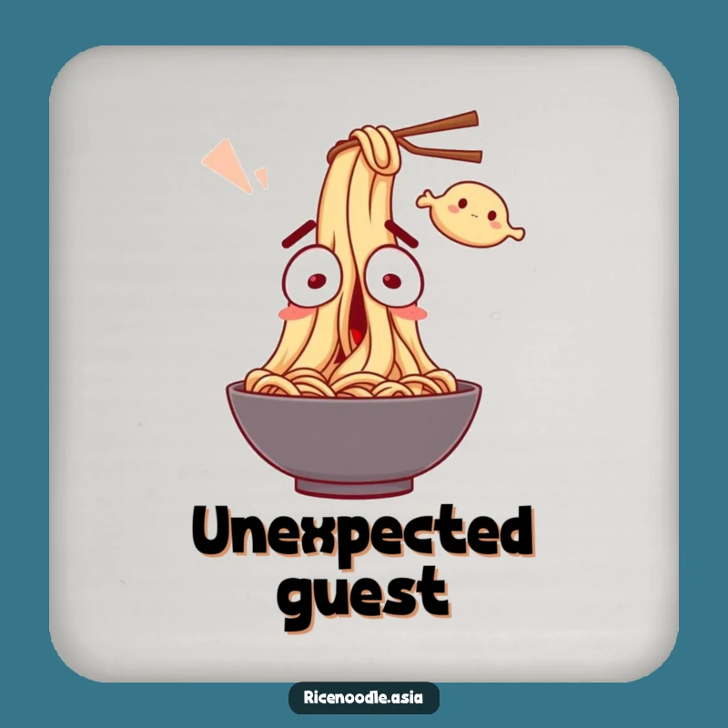 Funny Noodle Surprise Coaster: Protect Surfaces with Wide-Eyed Humor