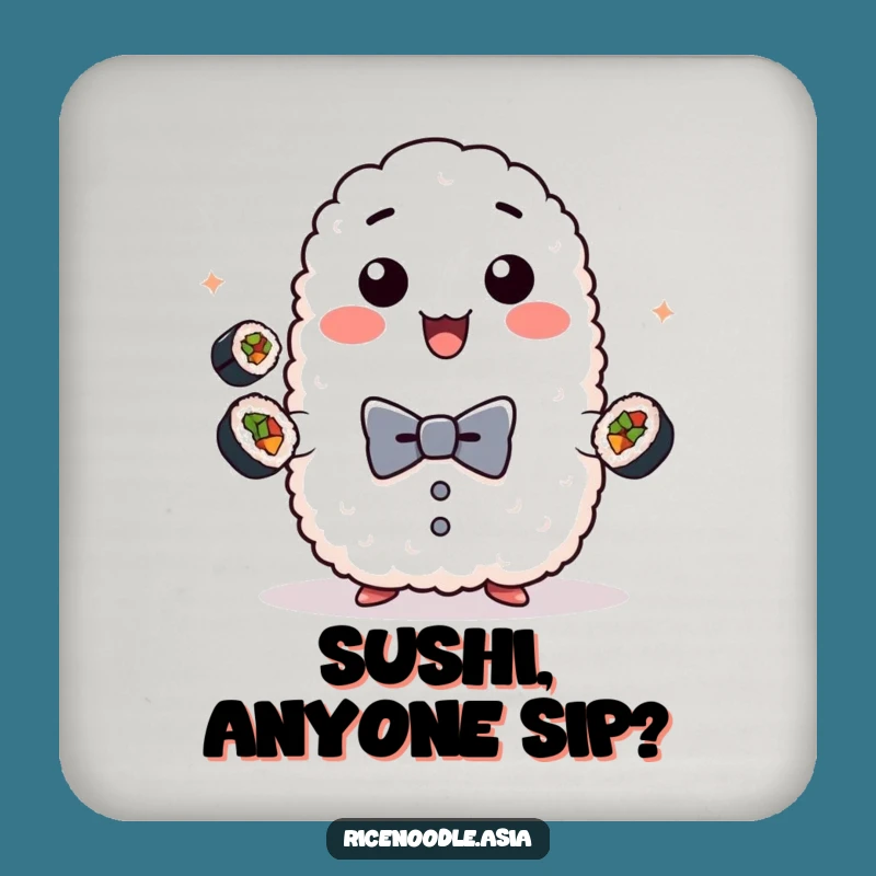 Funny Rice Coaster - Cute Sushi Drink Protector Gift