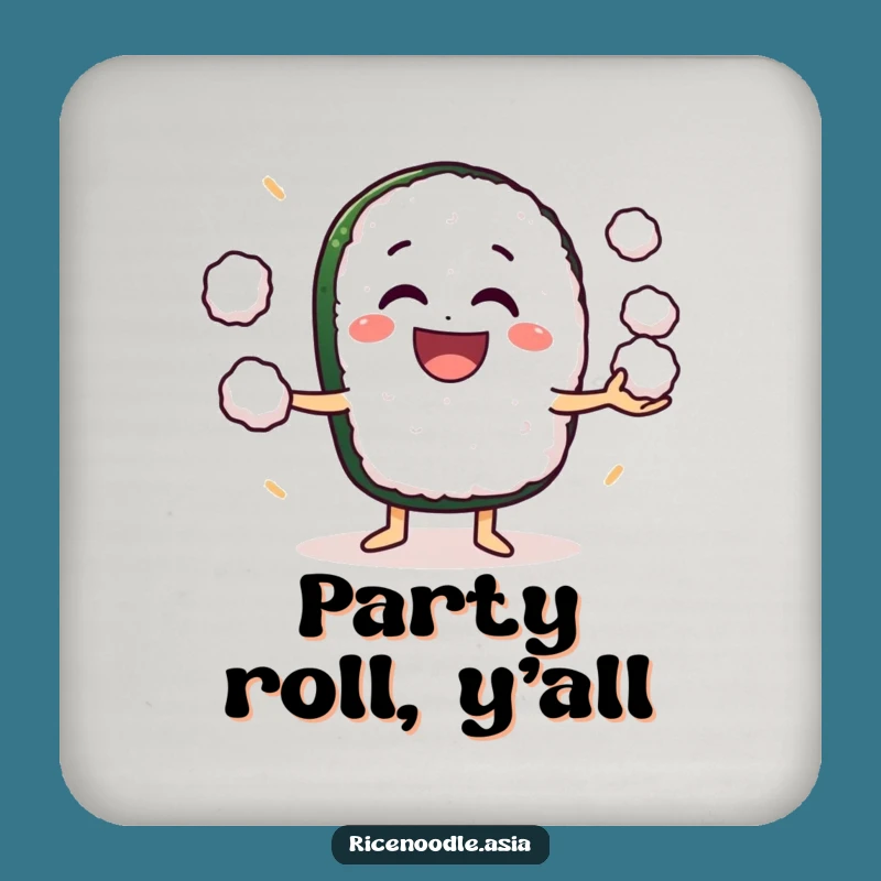Funny Sushi Juggling Coaster: Protect Surfaces with Grinning Roll Humor