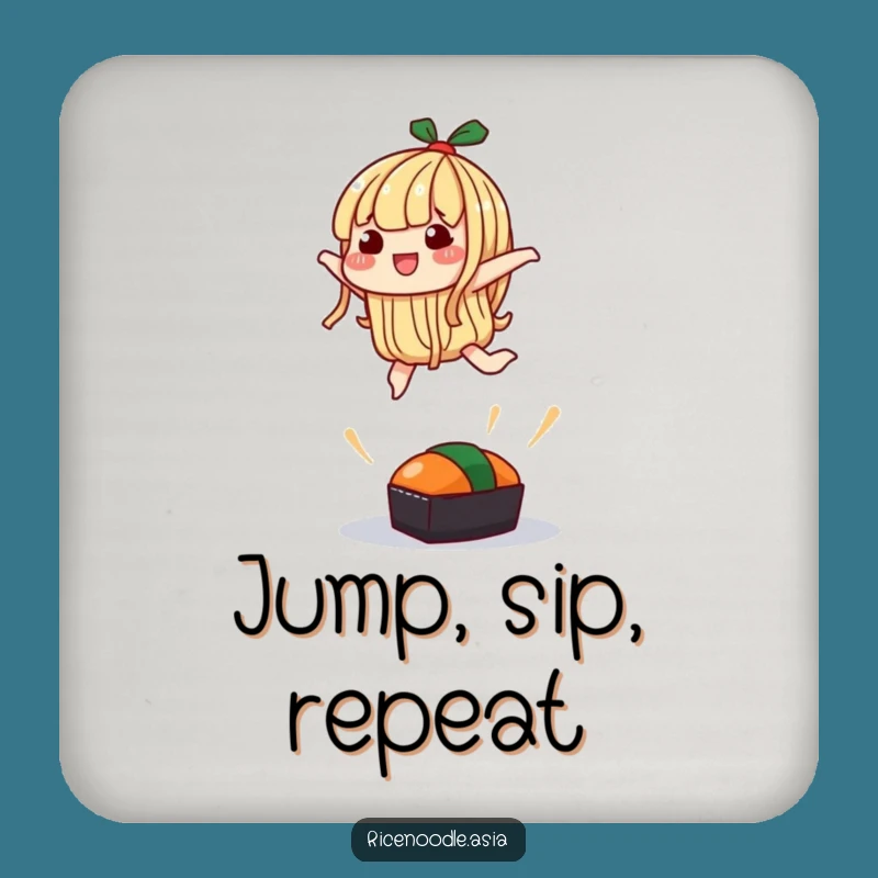 Funny Leaping Noodle Coaster: Protect Surfaces with Silly Jump Humor
