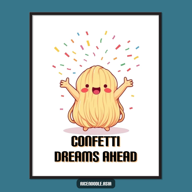 Funny Noodle Bundle Poster: Whimsical Confetti Art for a Cheerful Space