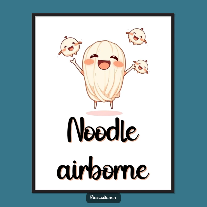 Funny Juggling Noodles Poster - Whimsical Wall Art & Noodle Gift