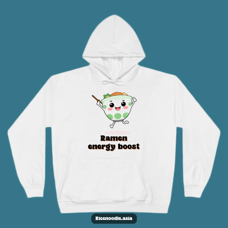 Cozy Funny Ramen Skip Hoodie: Warm Joyful Character Design