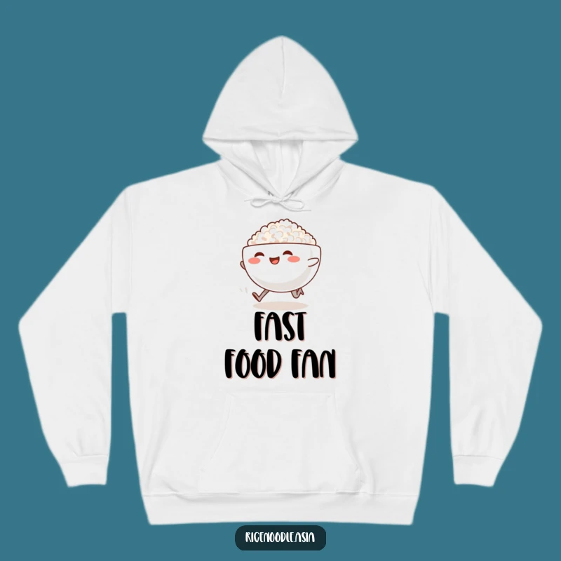 Funny Sprinting Rice Bowl Hoodie - Steaming Comfort, Cozy Foodie Gift