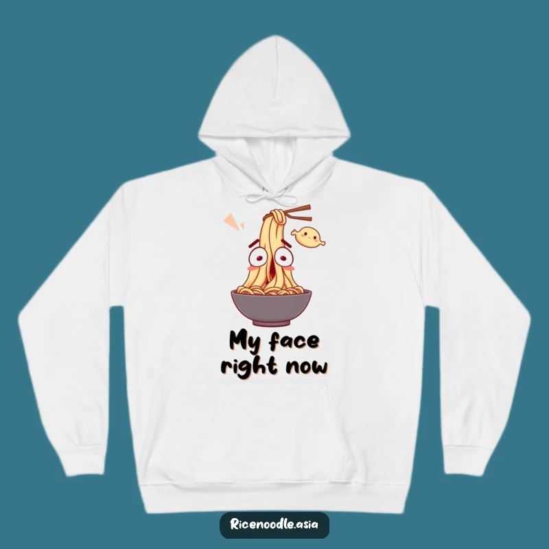 Funny Noodle Surprise Hoodie: Cozy Startled Character Sweatshirt