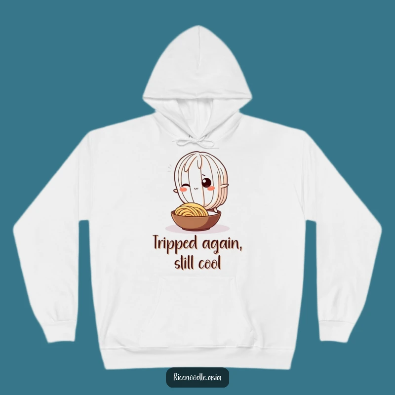 Funny Noodle Trip Hoodie: Cozy Wiggling Rice Character Sweatshirt