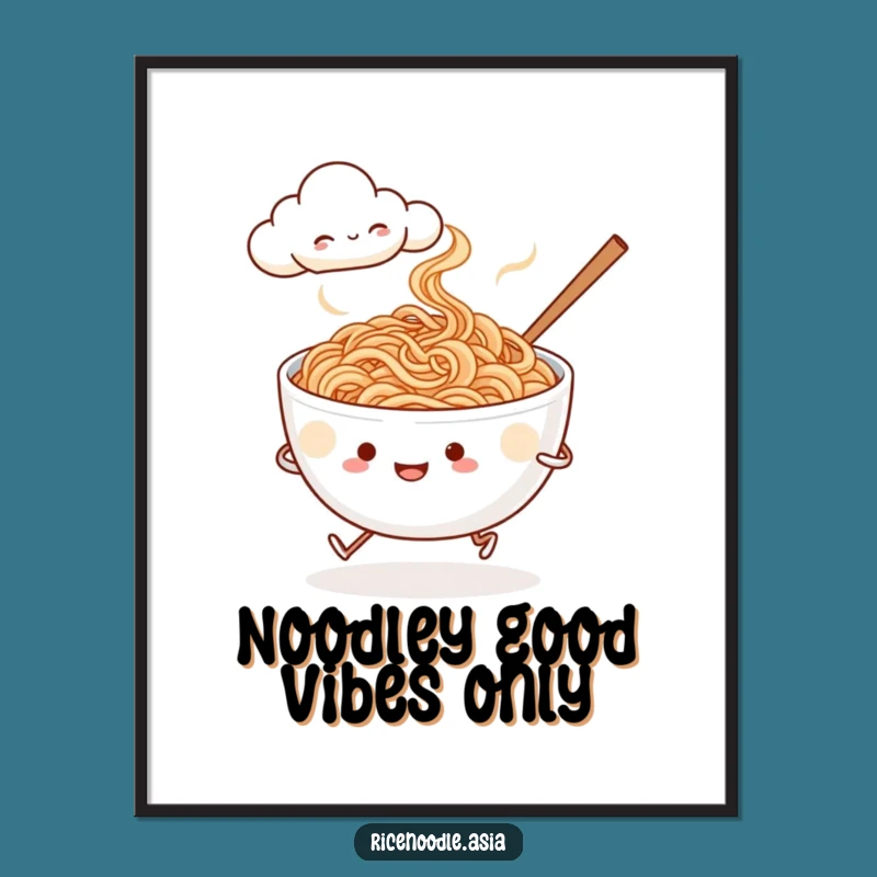 Free Printable Wall Art: Jogging Noodles & Smiling Cloud - Whimsical Downloadable Art