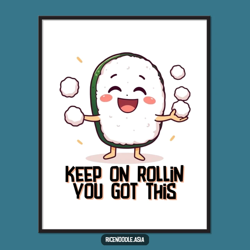 Funny Free Printable Wall Art - Juggling Sushi Roll Poster