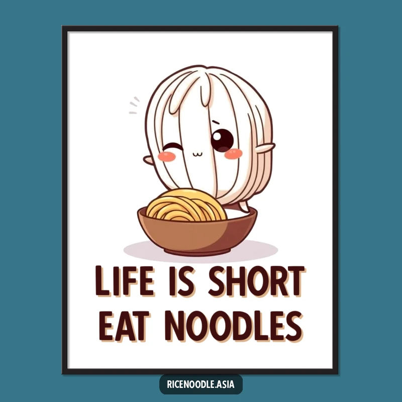 Funny Free Printable Wall Art - Wiggling Noodle Tripping Over Noodle Poster