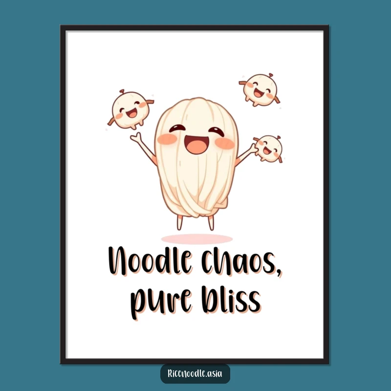 Free Printable Wall Art: Juggling Noodles Funny Downloadable Poster