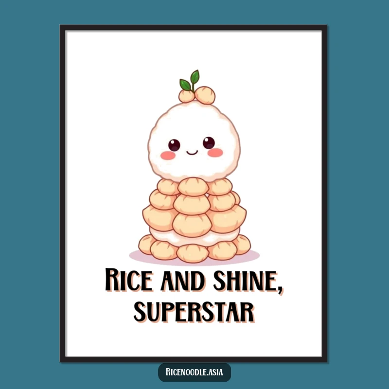 Free Printable Wall Art: Rice Ball Dumpling Stack Humor Downloadable Art Gift