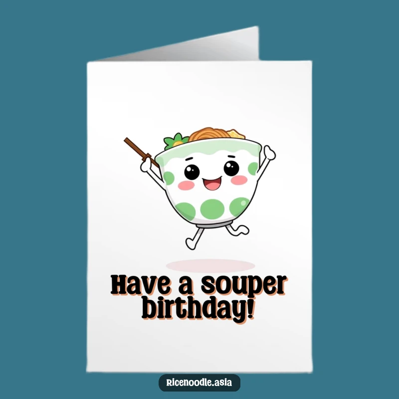 Free Printable Birthday Card: Happy Ramen Skip Funny Character Downloadable Gift