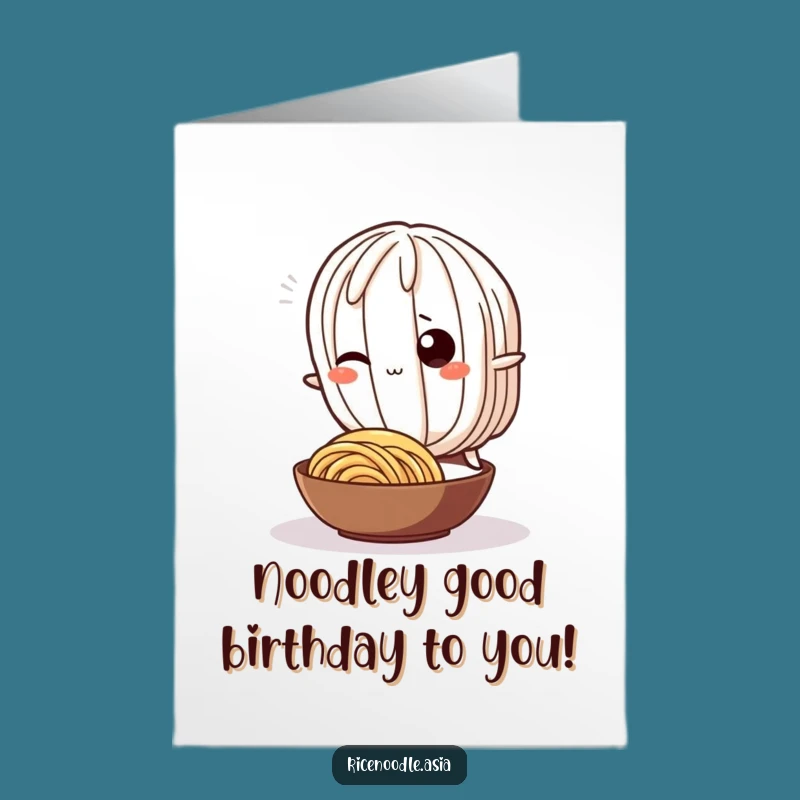 Funny Free Printable Noodle Birthday Card - Hilarious Wiggling Noodle Tripping Design