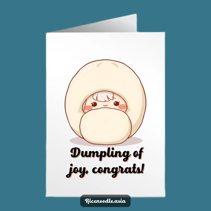 Free Printable Congrats Card: Shy Noodle & Dumpling Funny Downloadable Gift