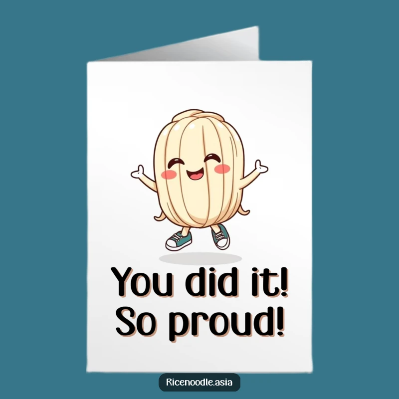 Free Printable Congrats Card: Hilarious Udon Noodle Celebration, Downloadable Whimsical Greeting