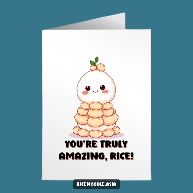 Free Printable Congrats Card: Rice Ball Dumpling Stack Funny Downloadable Gift