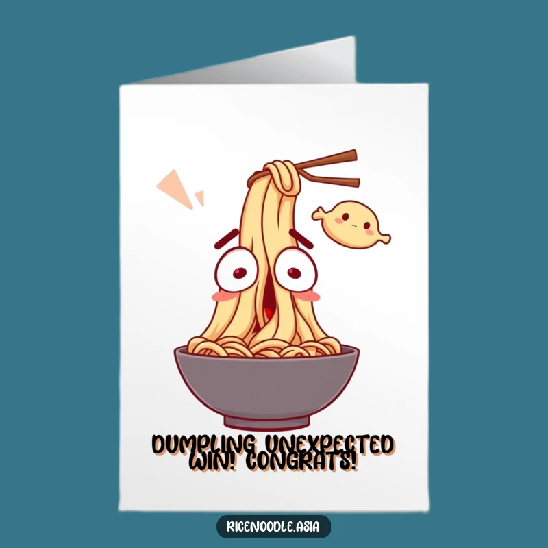 Free Printable Congratulations Card - Surprised Noodle Wide Eyes Celebrate