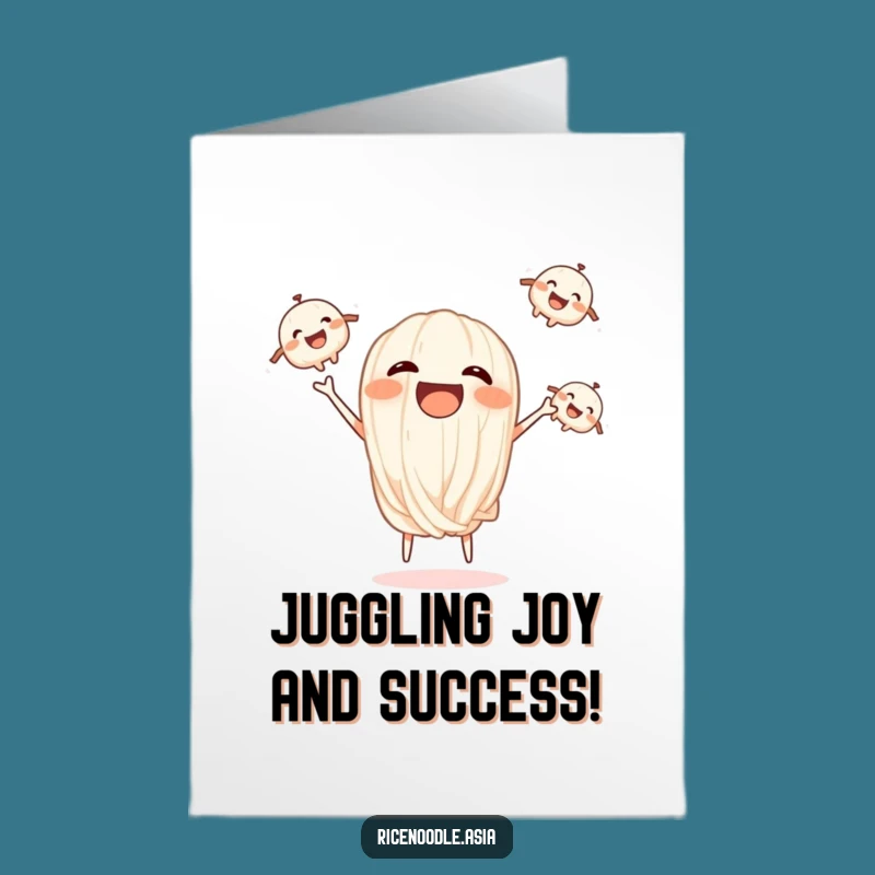 Free Printable Congrats Card: Juggling Noodles Funny Downloadable Gift