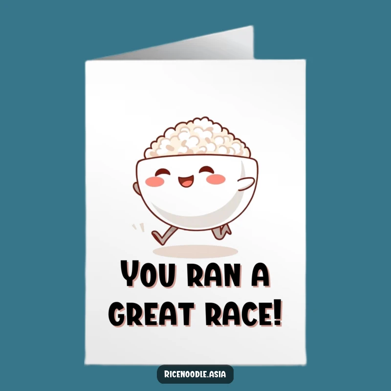 Free Printable Running Rice Bowl Congrats Card: Speedy Downloadable Gift for Wins