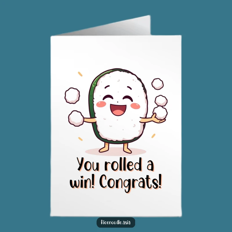 Free Printable Sushi Congratulations Card - Juggling Sushi Roll for Big Wins