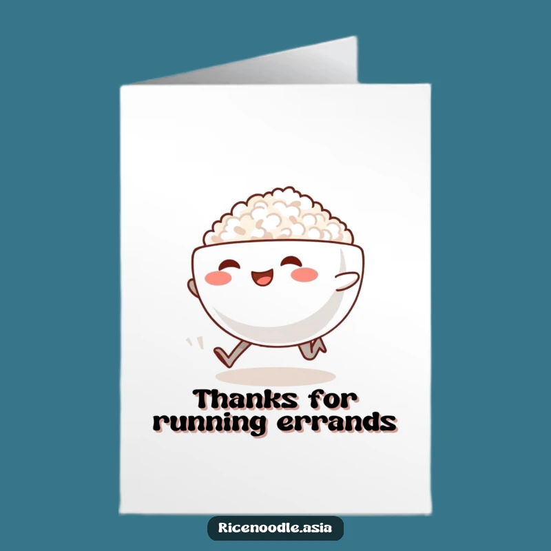 Free Printable Running Rice Bowl Thank You Card: Whimsical Downloadable Gift for Gratitude