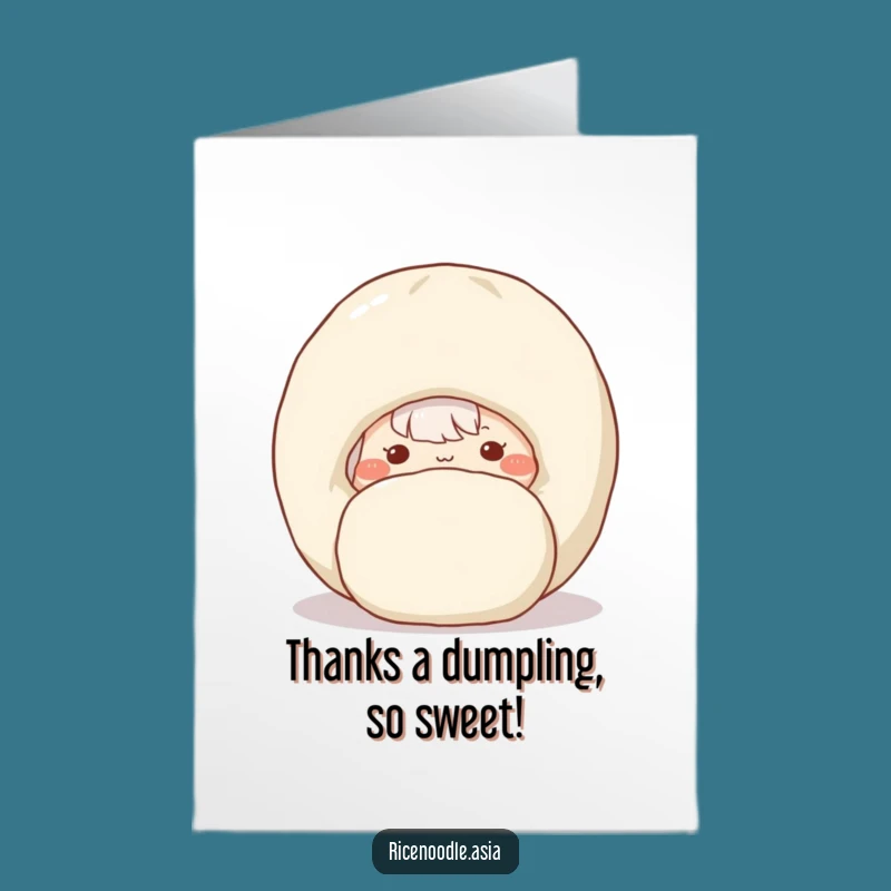 Free Printable Thank You Card: Shy Noodle & Dumpling Funny Downloadable Gift