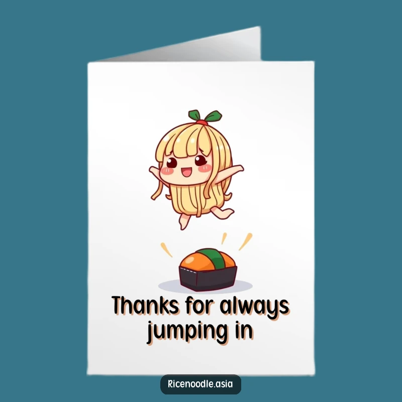 Free Printable Noodle Thank You Card - Silly Leap Over Sushi