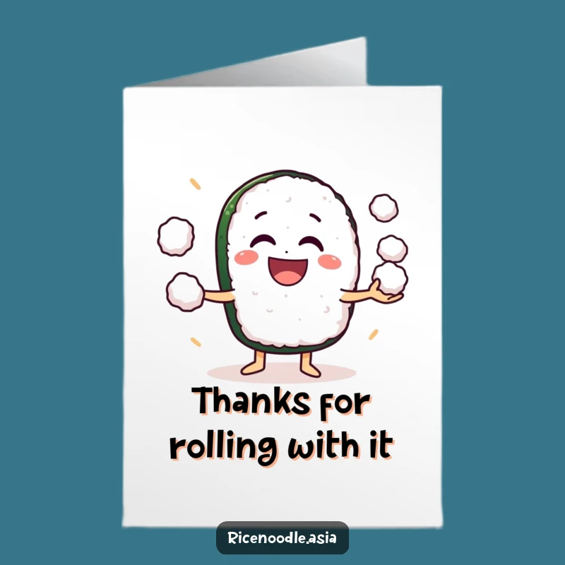Free Printable Sushi Thank You Card - Grateful Sushi Roll Juggling Appreciation