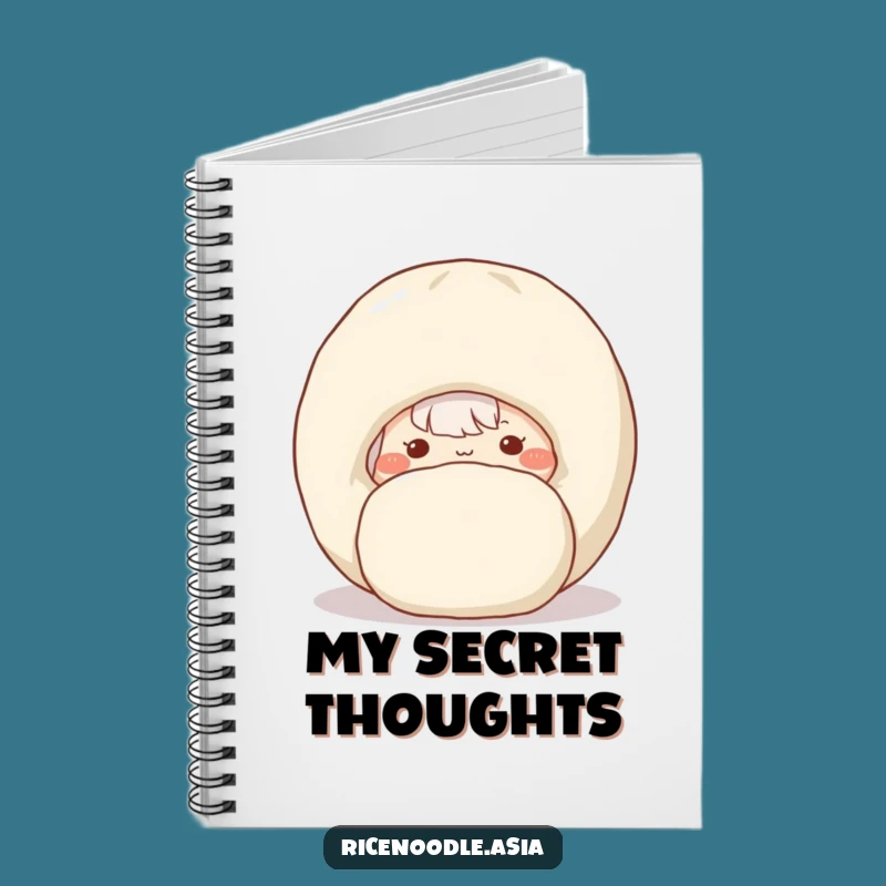 Funny Shy Rice Noodle Notebook - Cute Journal & Gift for Writers