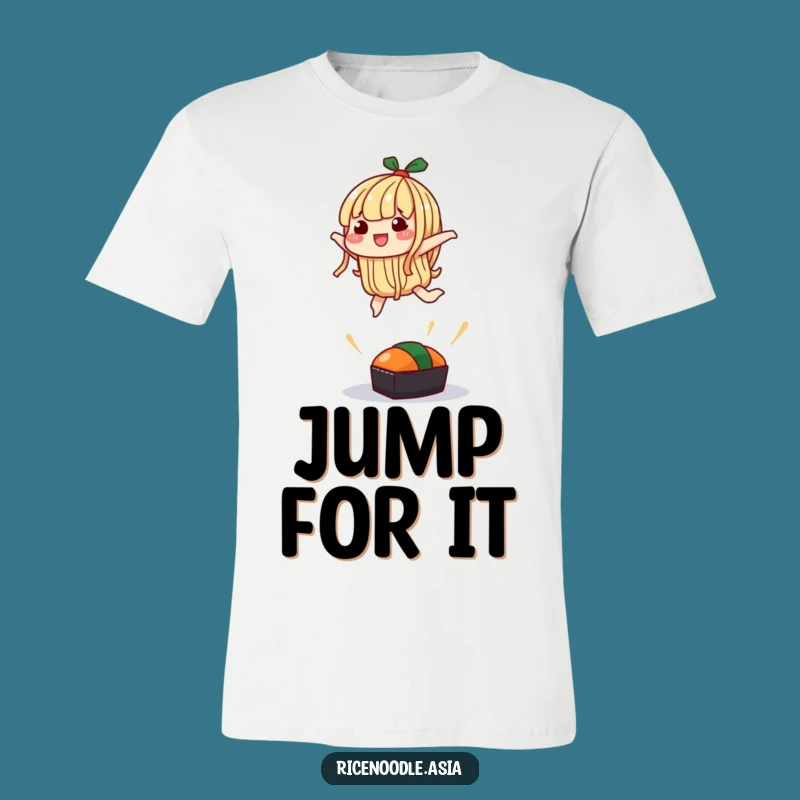 Funny Leaping Noodle T-Shirt: Silly Jump Character Tee Shirt