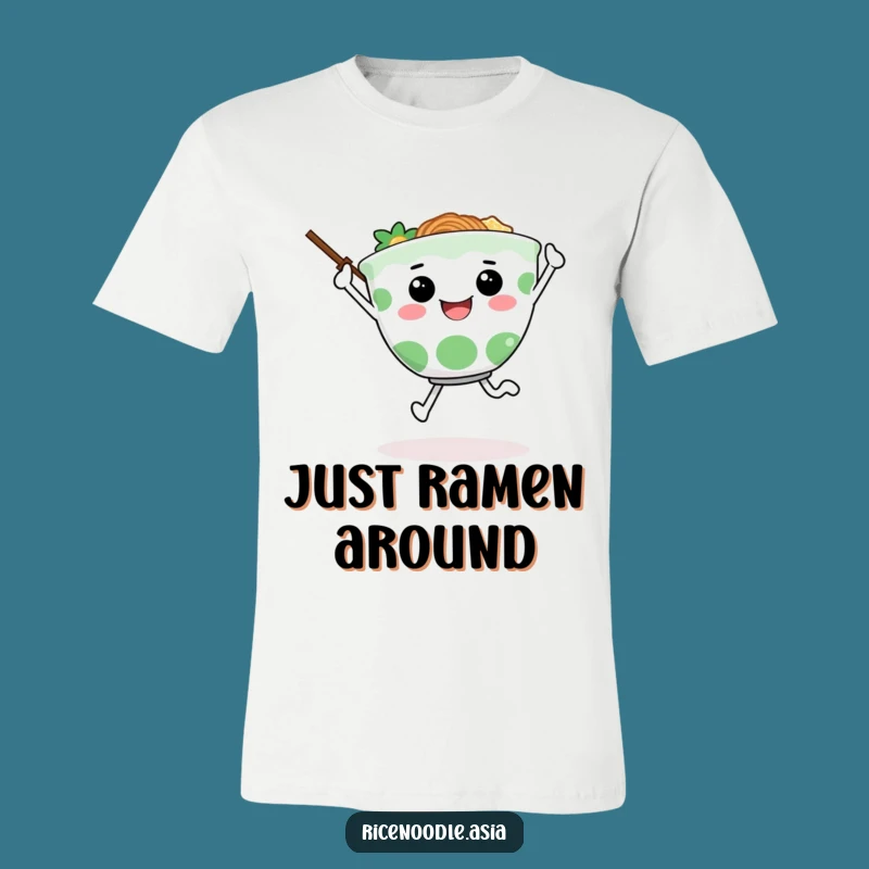 Funny Ramen Skip T-Shirt: Joyful Character Tee for Happy Go-Getters