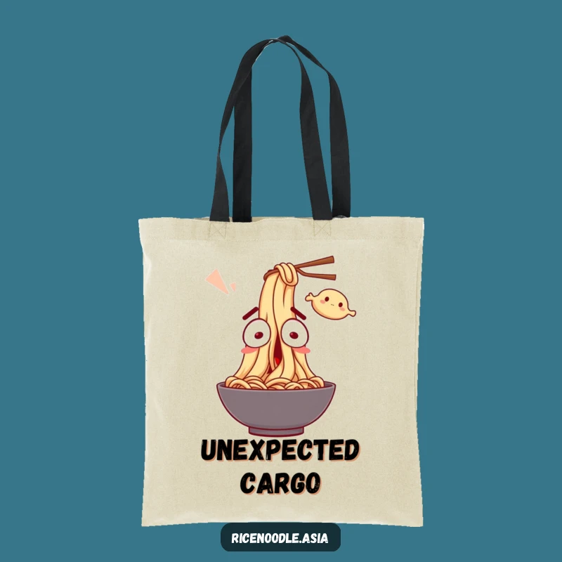 Funny Noodle Surprise Tote Bag: Durable Startled Character Carryall