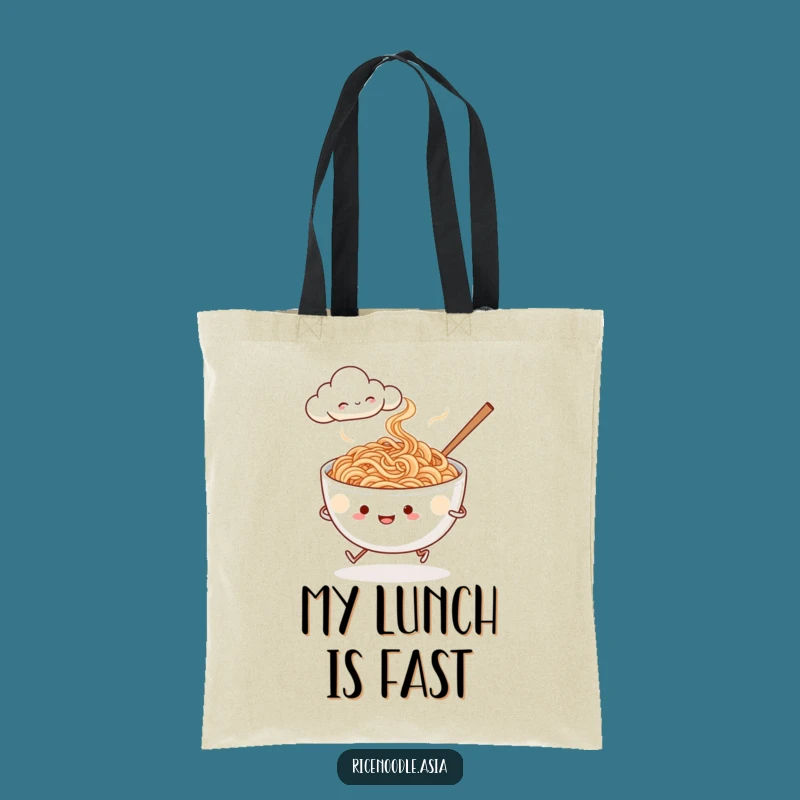 Funny Noodle Bowl Tote Bag - Quirky Foodie Canvas Bag Gift